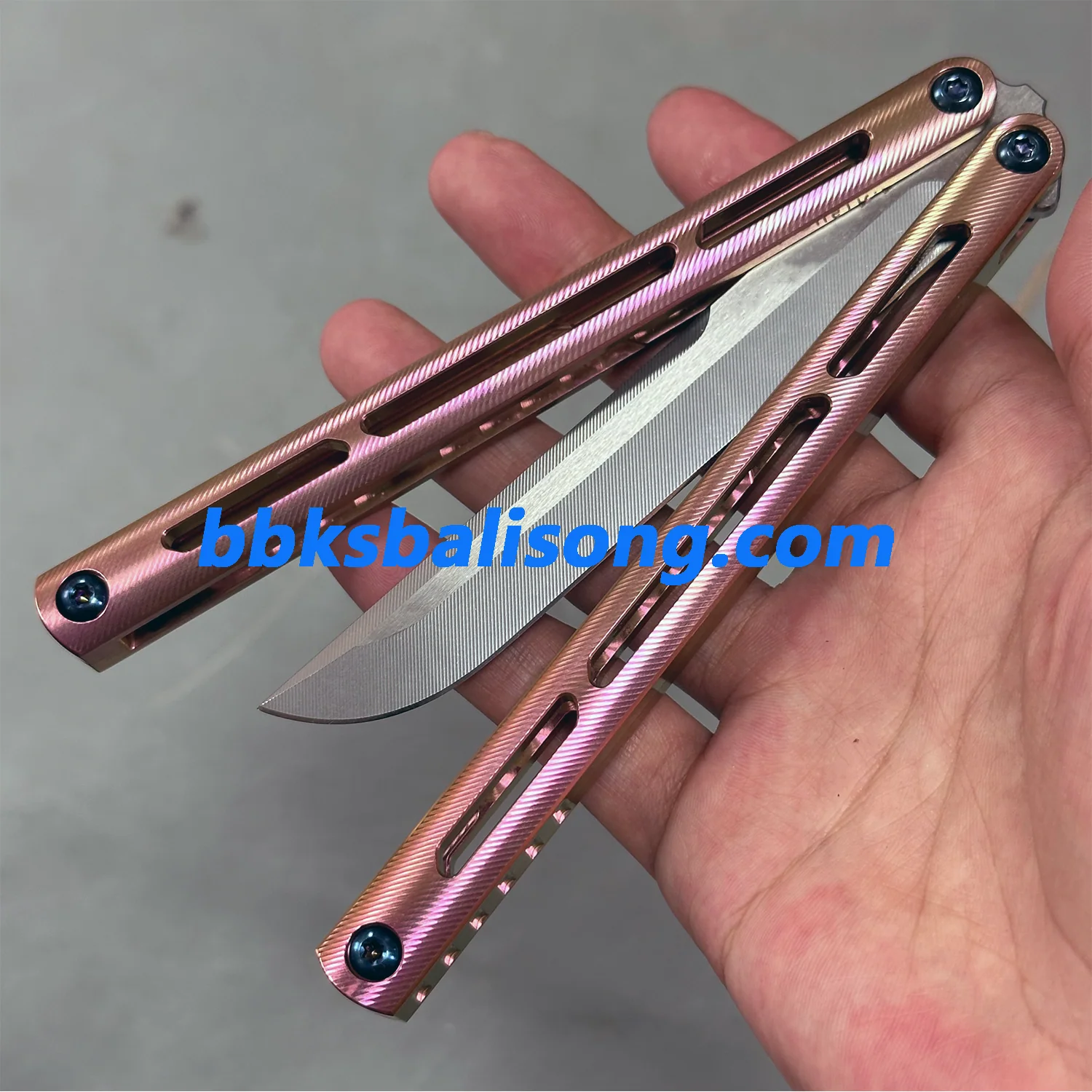 New Baliplus Tsunami V4 Balisong Clone Titanium Handle Bushings System - Image 6