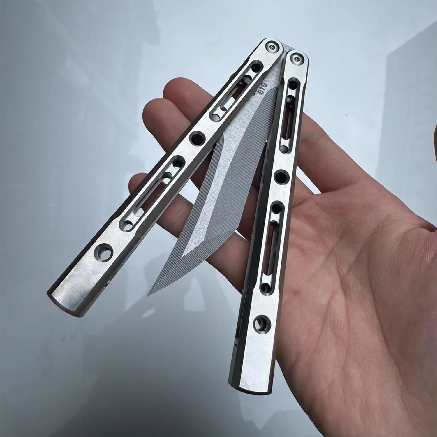 ZunMade New Monarch V1 Balisong Clone Titanium Handle Bushings System - Image 11