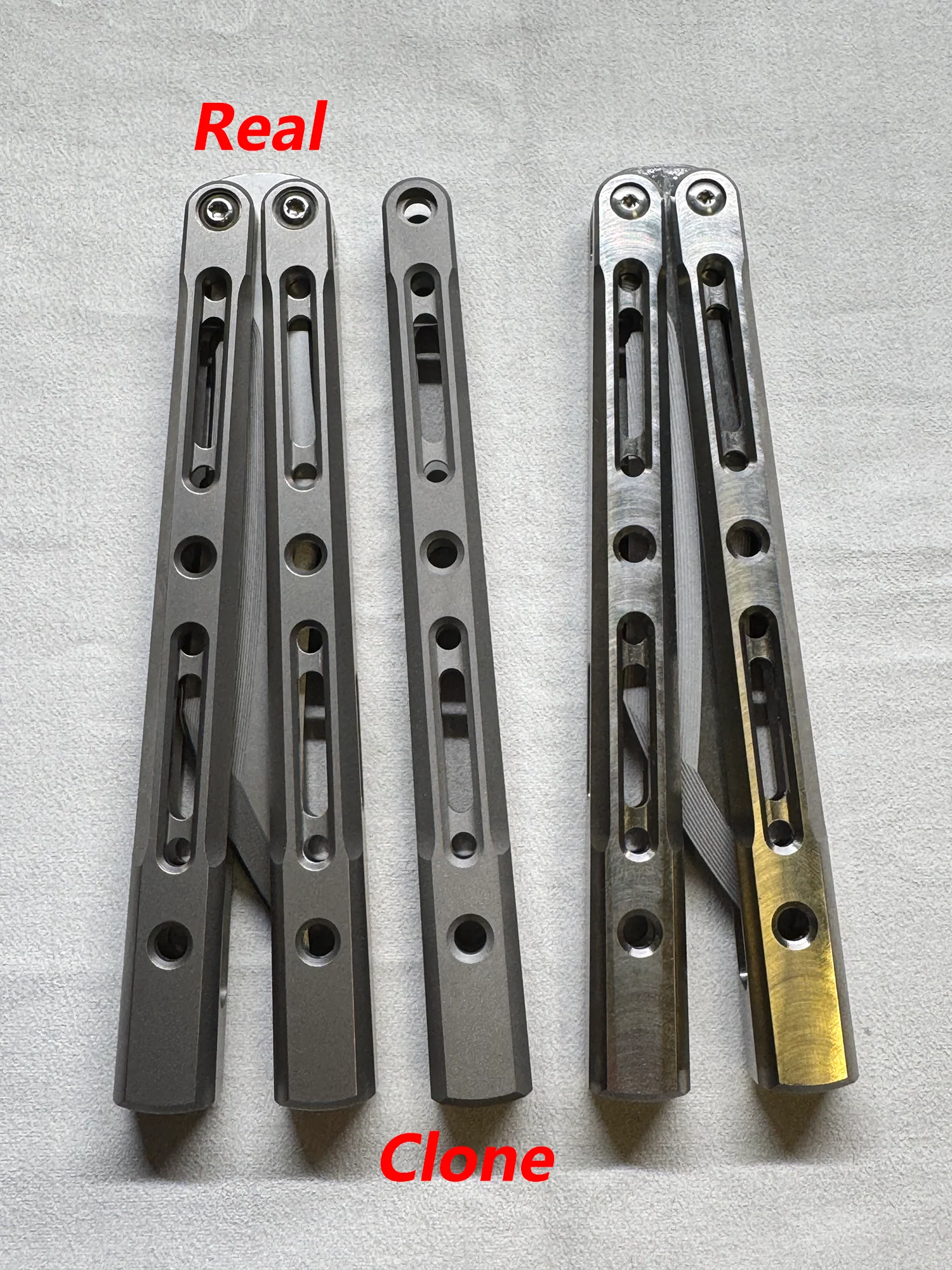 ZunMade New Monarch V1 Balisong Clone Titanium Handle Bushings System - Image 13