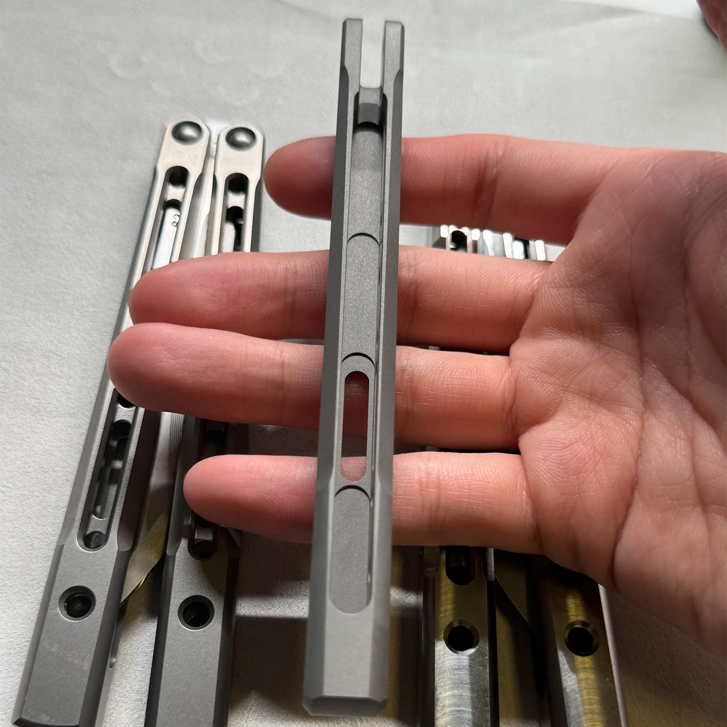 ZunMade New Monarch V1 Balisong Clone Titanium Handle Bushings System - Image 14