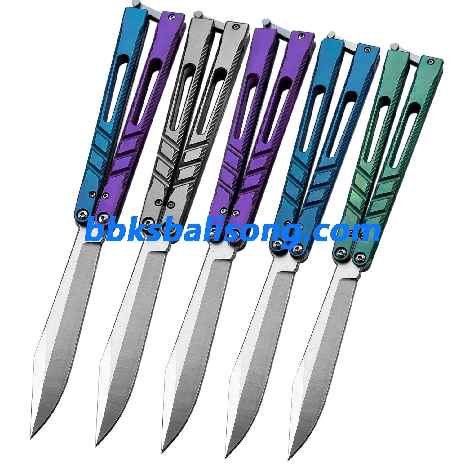 New Theone Channel Alpha Beast (CHAB) V2 Balisong Clone Titanium Handle - Image 3