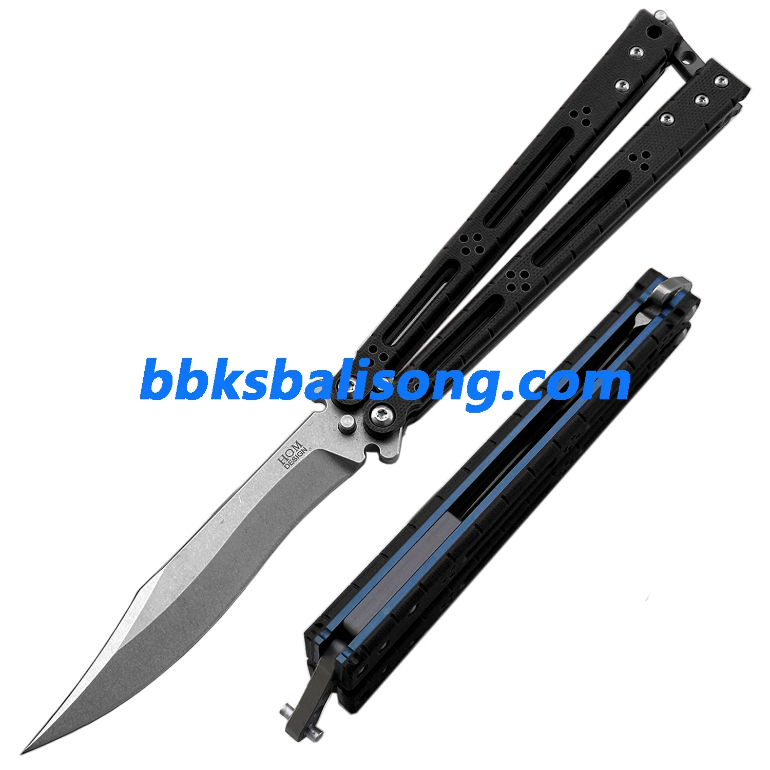 Theone HOM Basilisk Balisong Clone G10 Patch+Titanium Lining Handle - Image 14