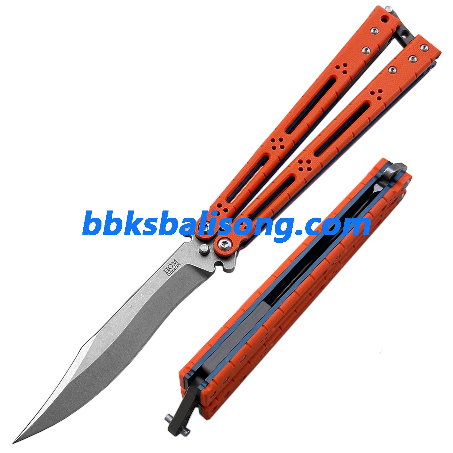 Theone HOM Basilisk Balisong Clone G10 Patch+Titanium Lining Handle - Image 15