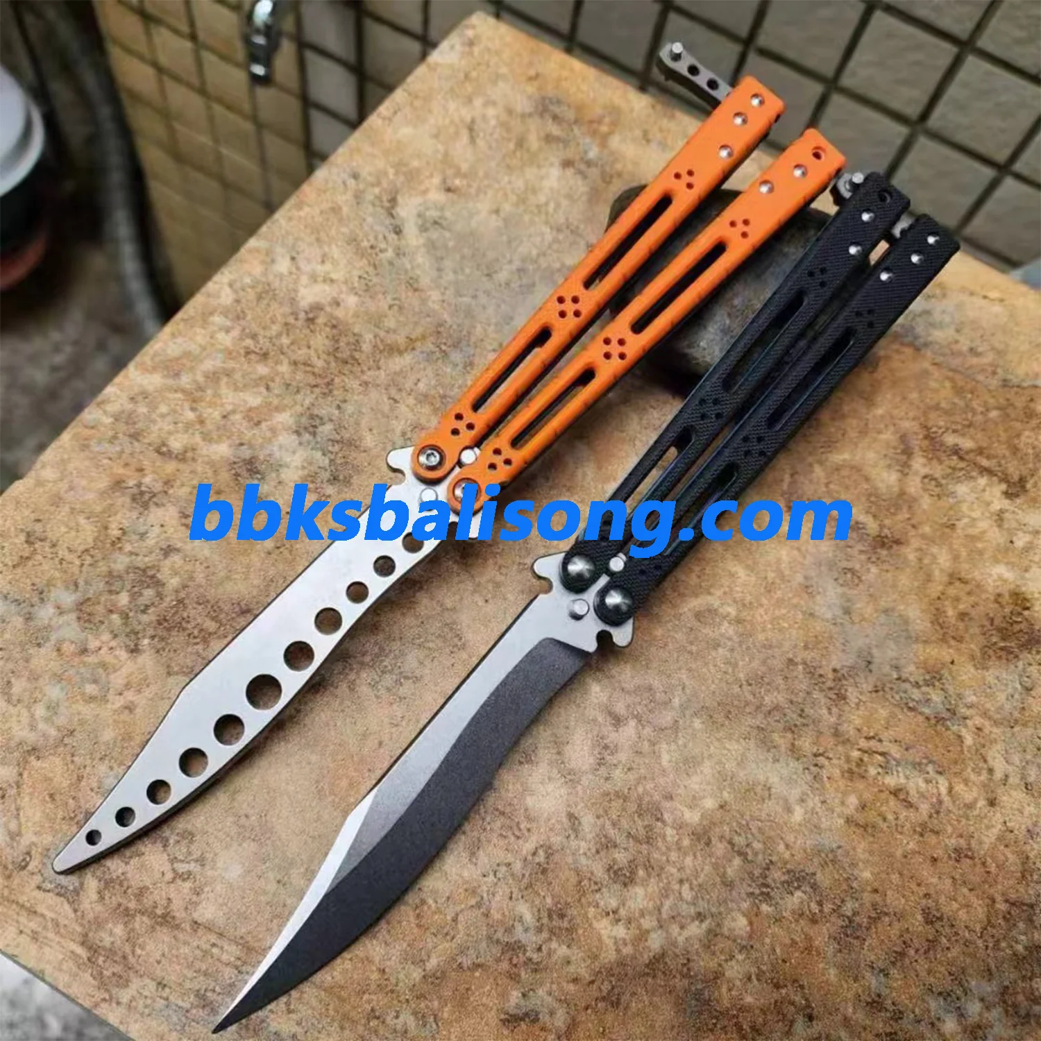 Theone HOM Basilisk Balisong Clone G10 Patch+Titanium Lining Handle - Image 7