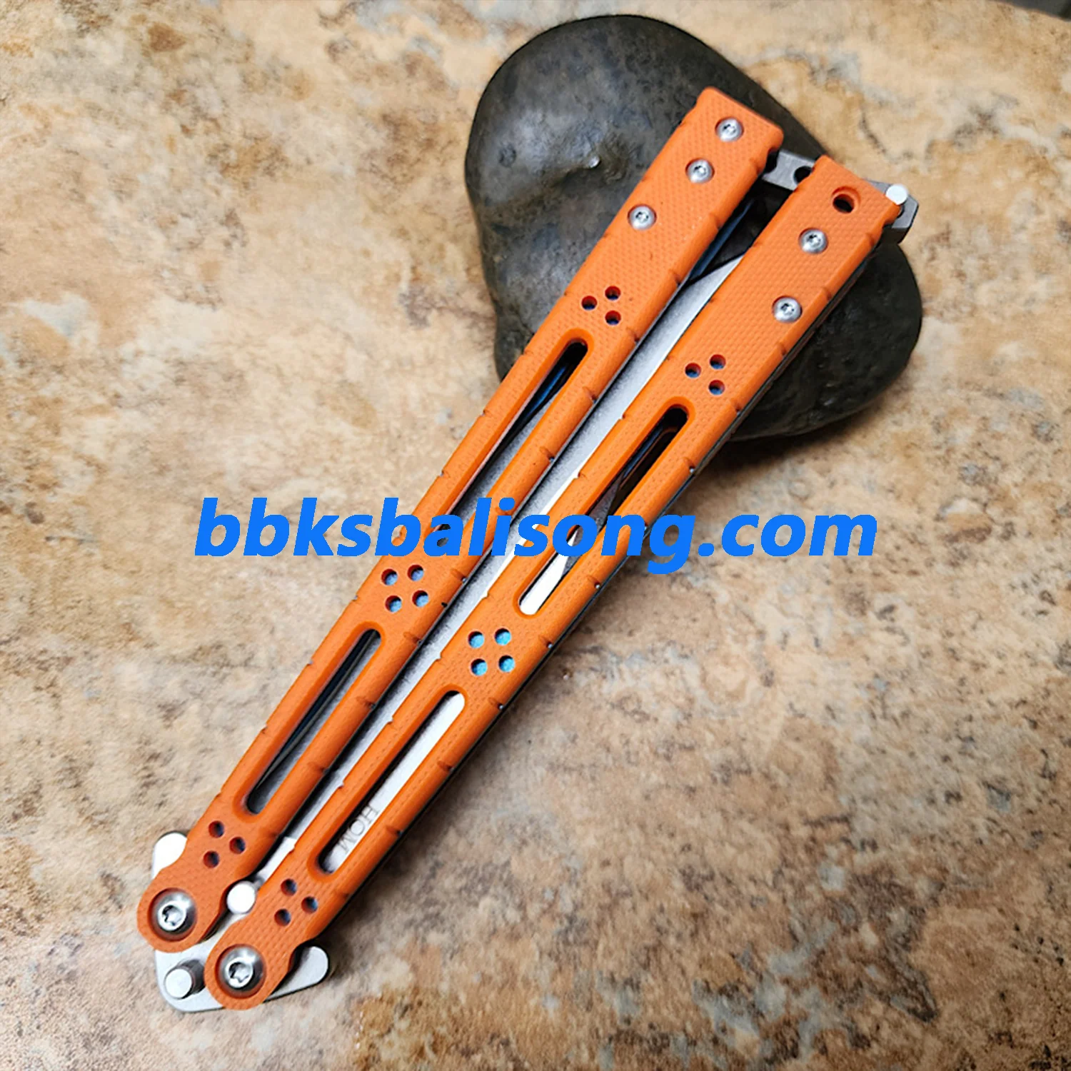 Theone HOM Basilisk Balisong Clone G10 Patch+Titanium Lining Handle - Image 8