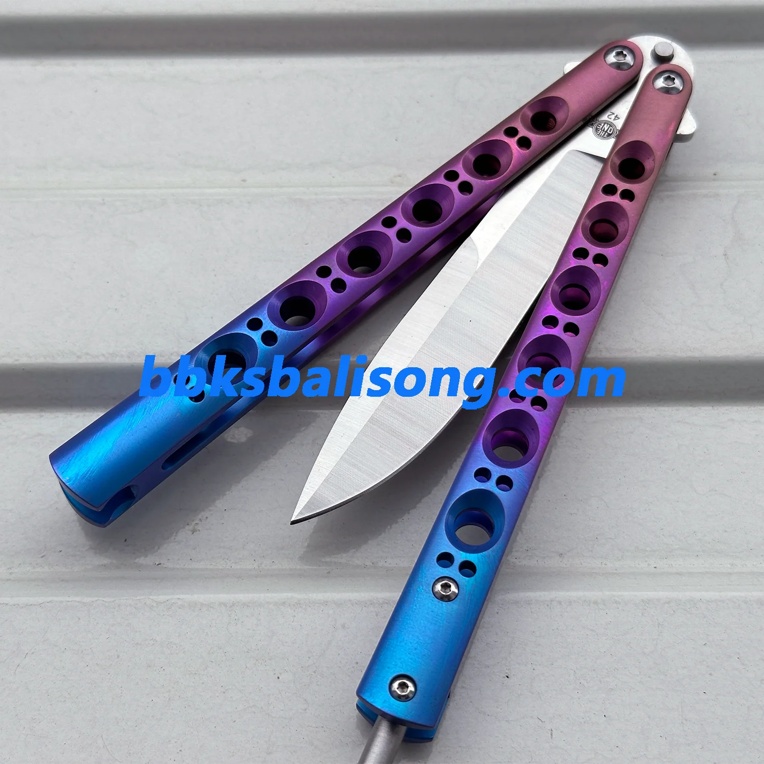 Theone Benchmade BM42 Balisong Clone Titanium Handle - Image 3