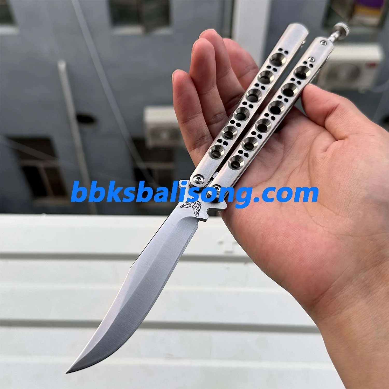 Theone Benchmade BM43 Bowie Blade Balisong Clone Titanium Handle - Image 5