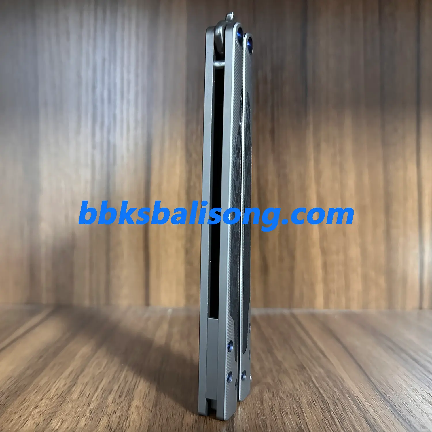 Theone EX10 Balisong Clone Carbon Fiber Patch+Titanium Handle Damascus Blade - Image 11