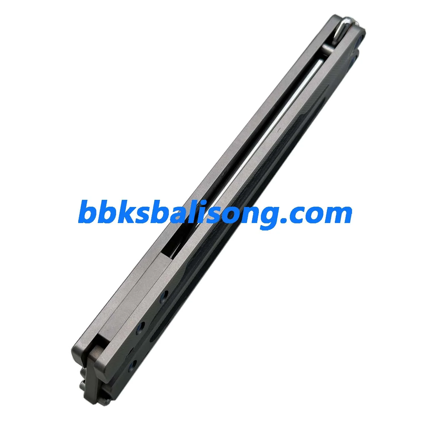 Theone EX10 Balisong Clone Carbon Fiber Patch+Titanium Handle Damascus Blade - Image 4