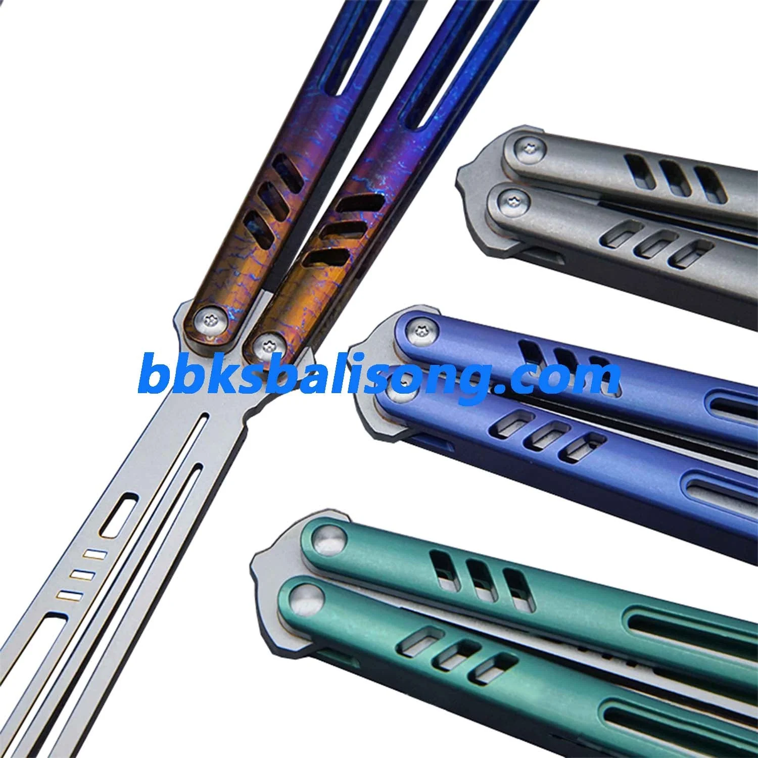 Theone Hybrid Replicant Balisong Clone Channel Titanium Handle - Image 2