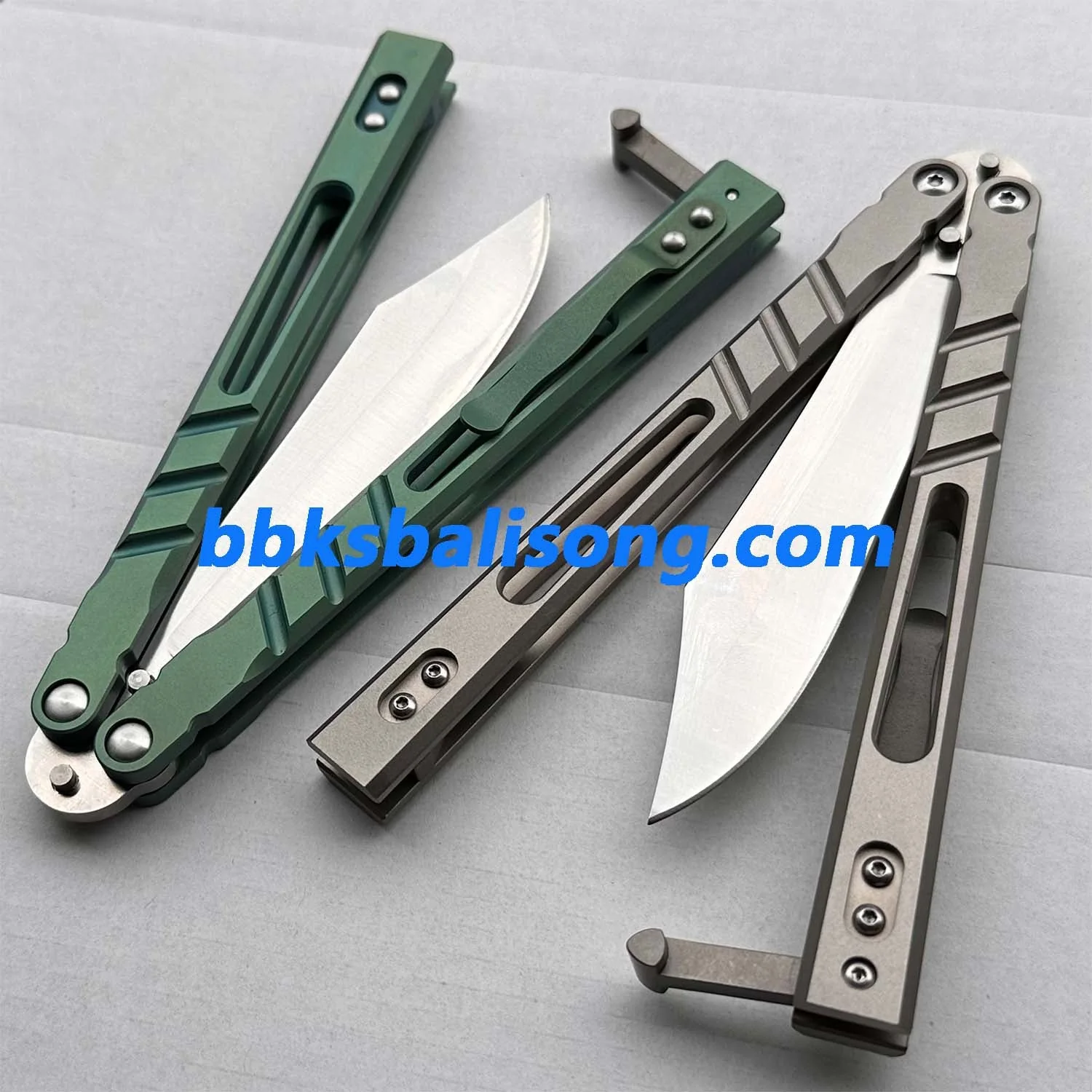 Theone Sandwich AB (Alpha Beast) Balisong Clone Titanium Handle - Image 14