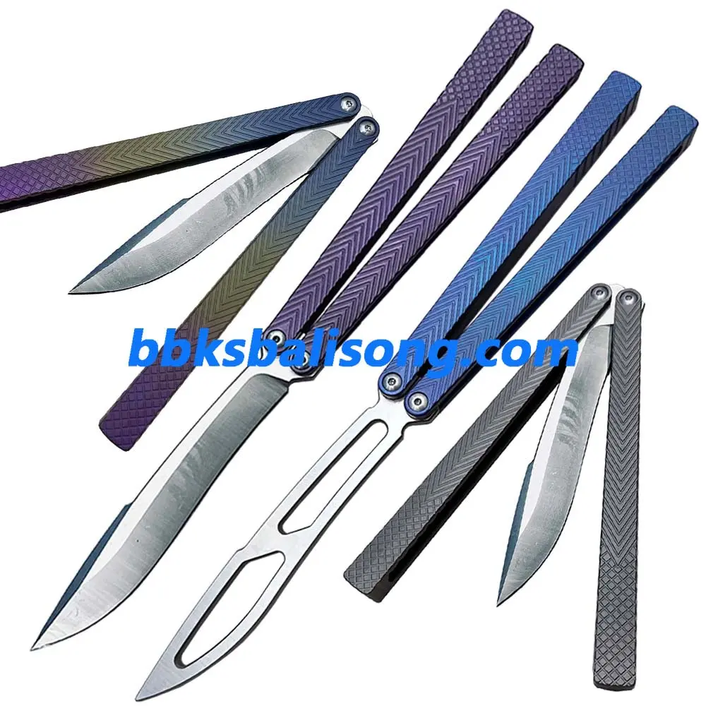 Theone Serif Balisong Clone Titanium Handle - Image 5