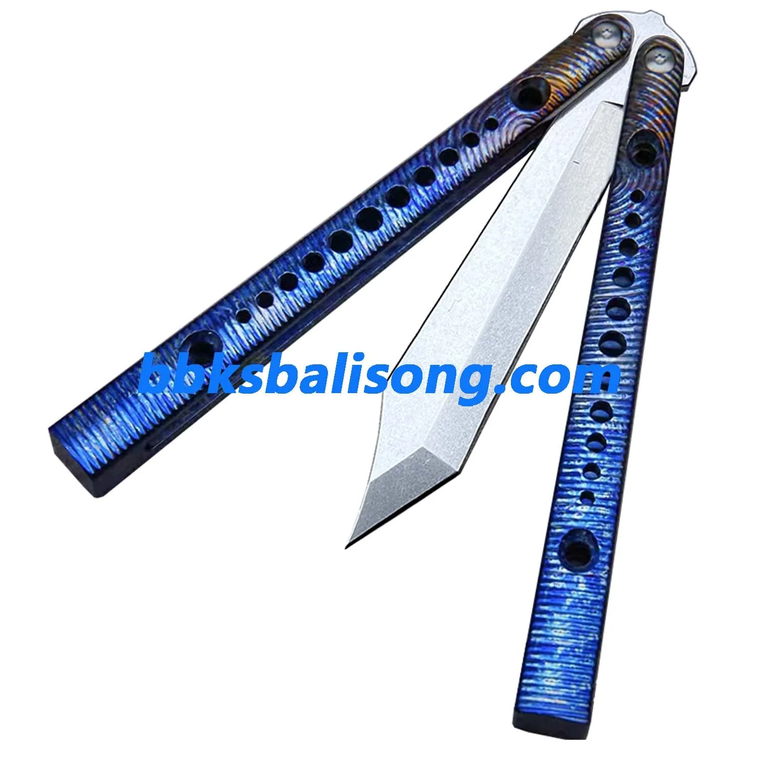 Theone Squiggle Ripple Replicant Balisong Clone Titanium Handle - Image 10