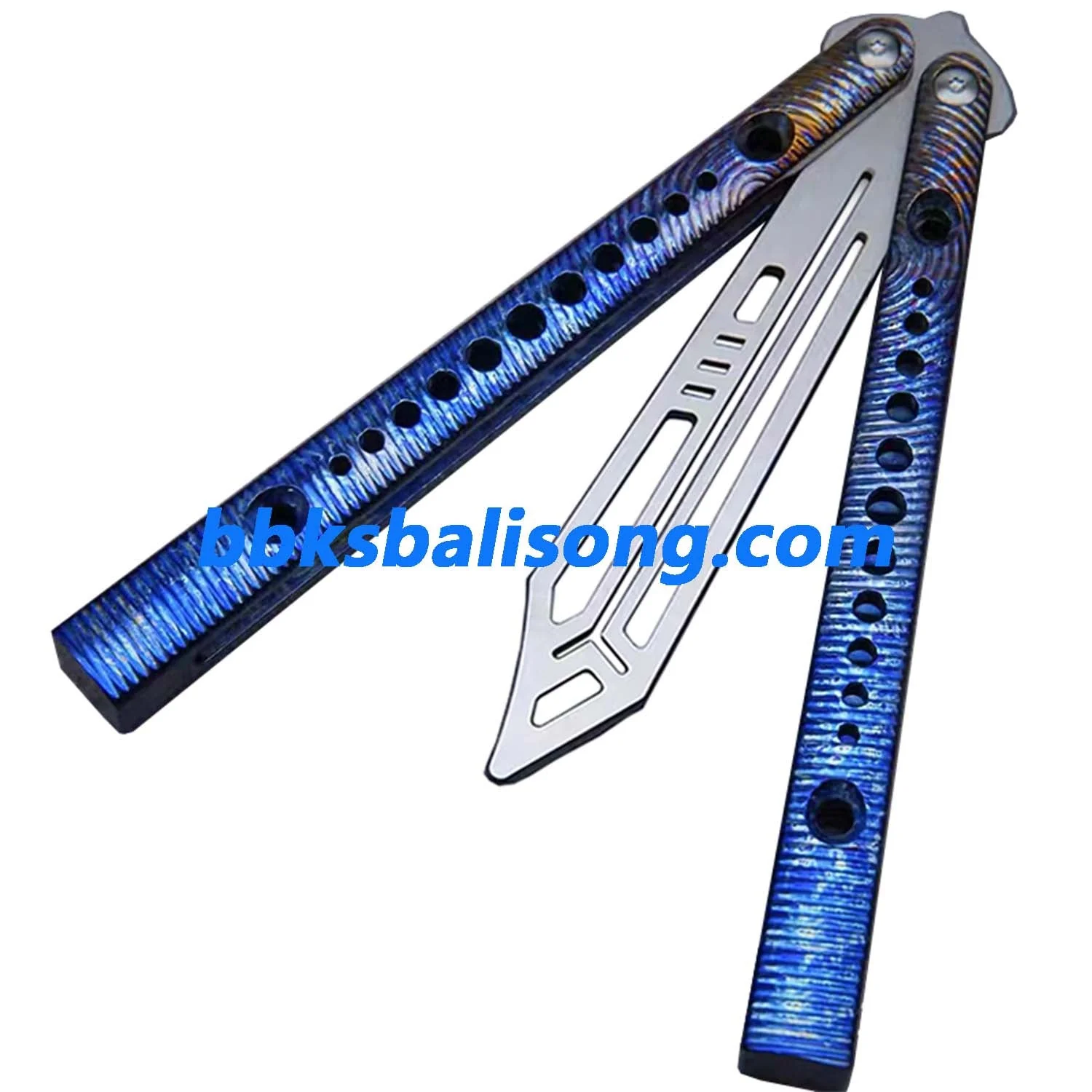 Theone Squiggle Ripple Replicant Balisong Clone Titanium Handle - Image 11