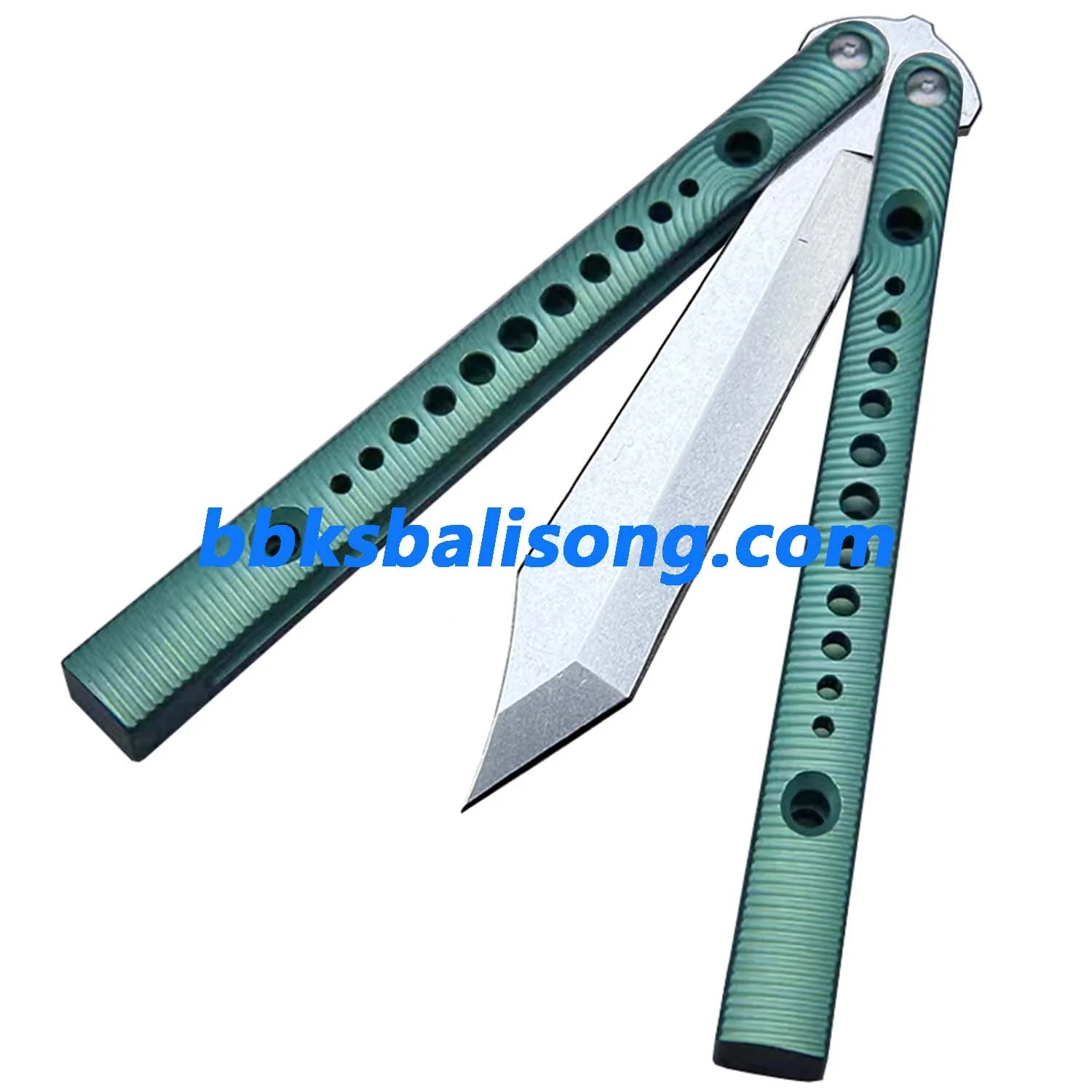 Theone Squiggle Ripple Replicant Balisong Clone Titanium Handle - Image 6