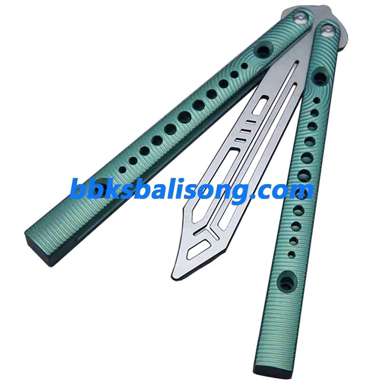 Theone Squiggle Ripple Replicant Balisong Clone Titanium Handle - Image 7