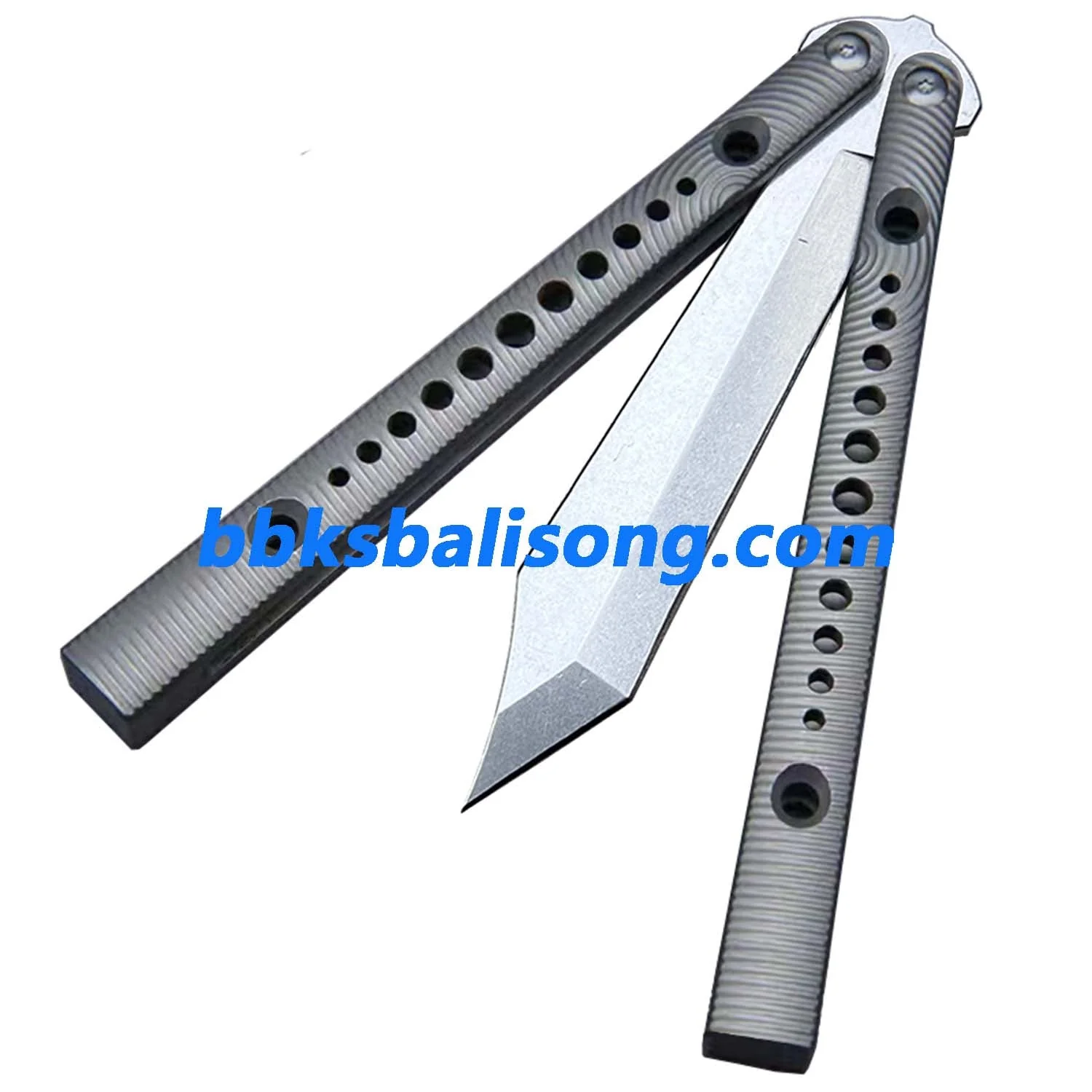 Theone Squiggle Ripple Replicant Balisong Clone Titanium Handle - Image 8