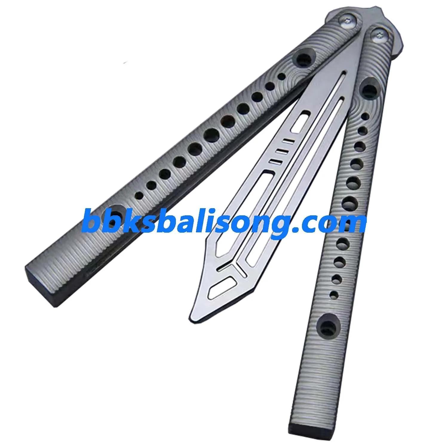 Theone Squiggle Ripple Replicant Balisong Clone Titanium Handle - Image 9