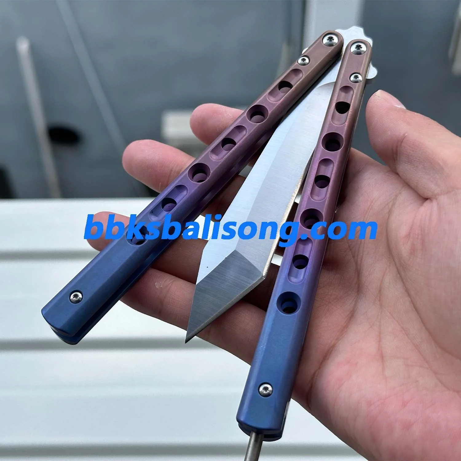 Theone Benchmade BM67 Balisong Clone Titanium Handle - Image 7