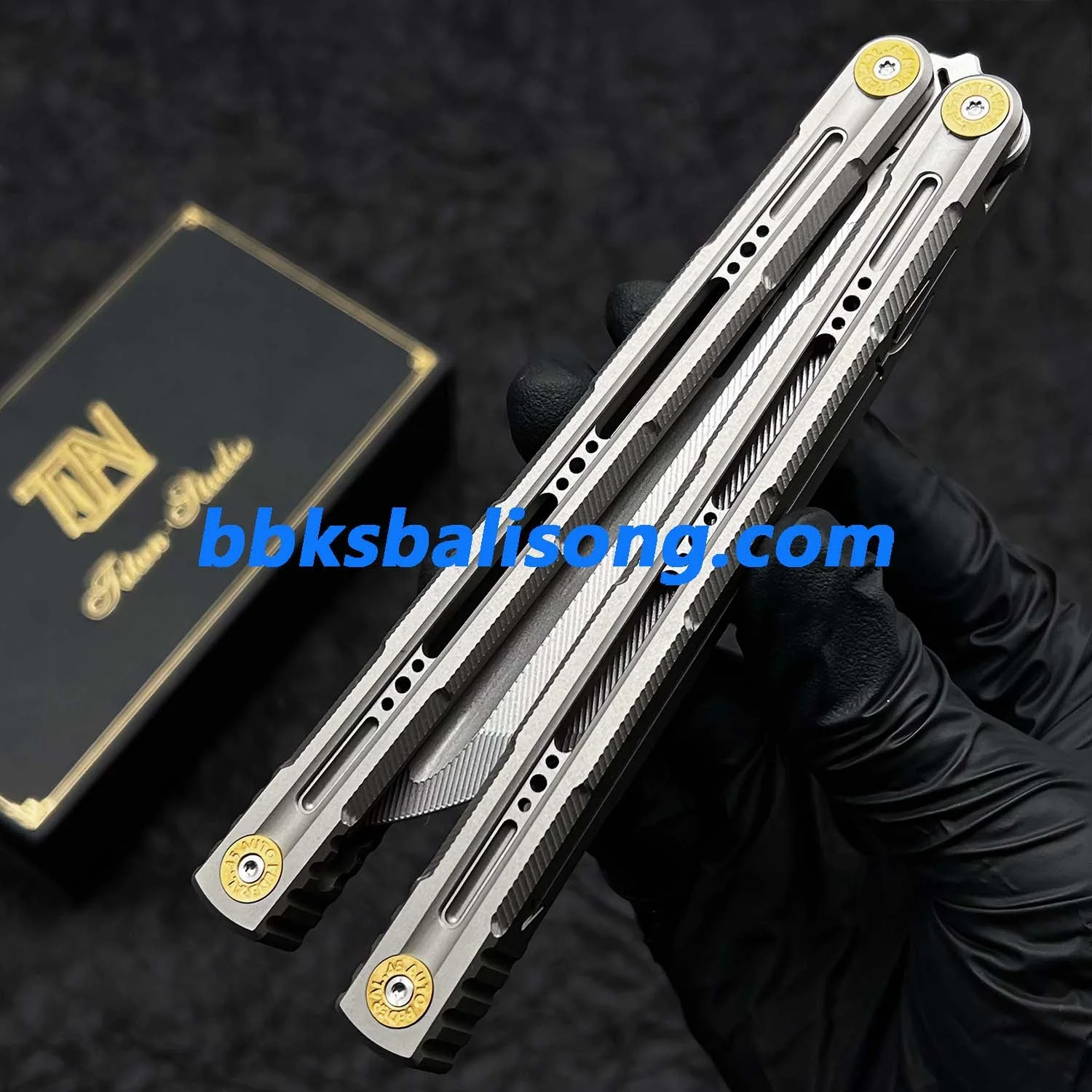 Titan Oceanus Original Balisong TC21 Titanium Handle S35VN Blade - Image 10