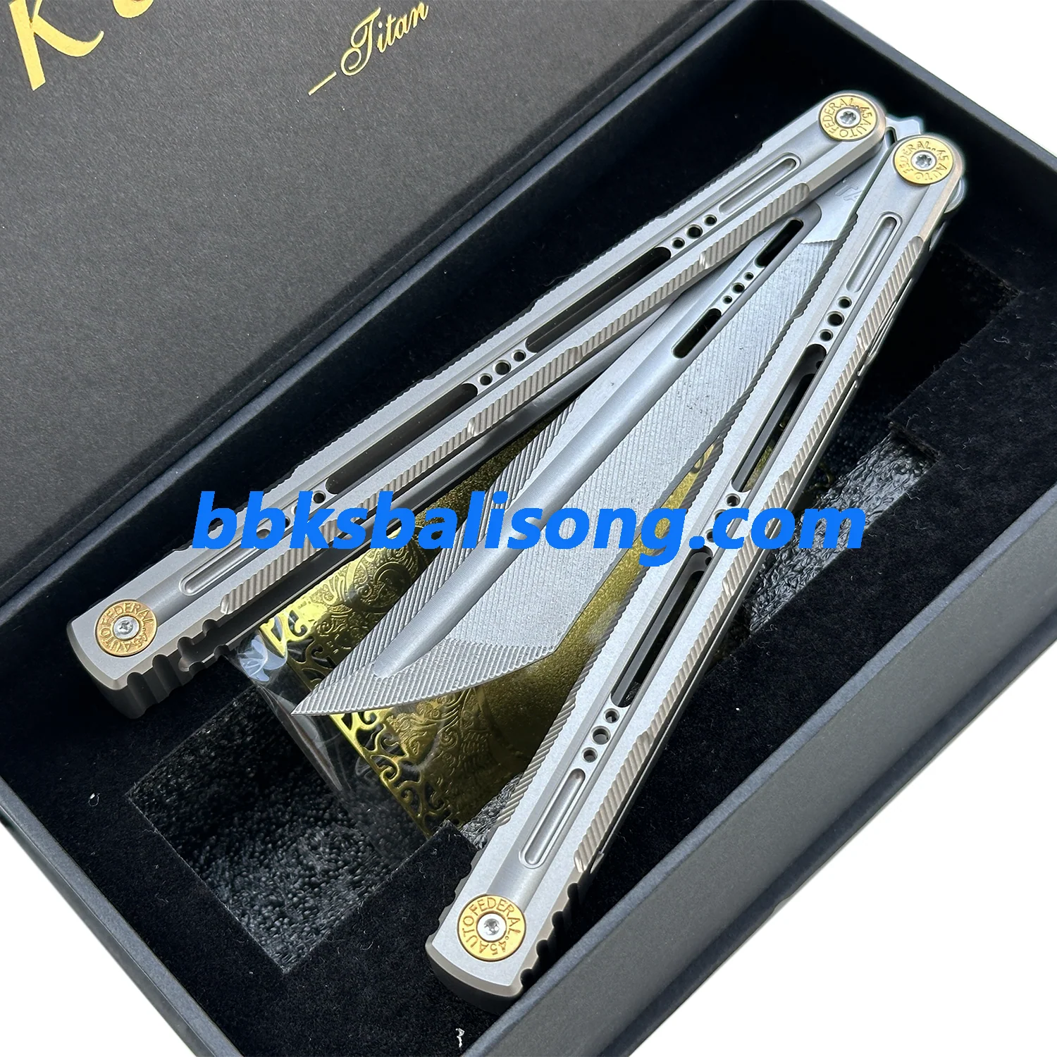 Titan Oceanus Original Balisong TC21 Titanium Handle S35VN Blade - Image 2