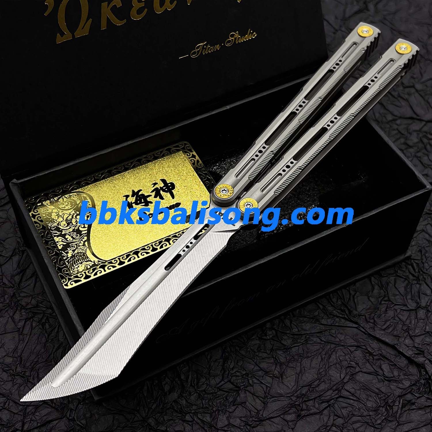 Titan Oceanus Original Balisong TC21 Titanium Handle S35VN Blade - Image 7