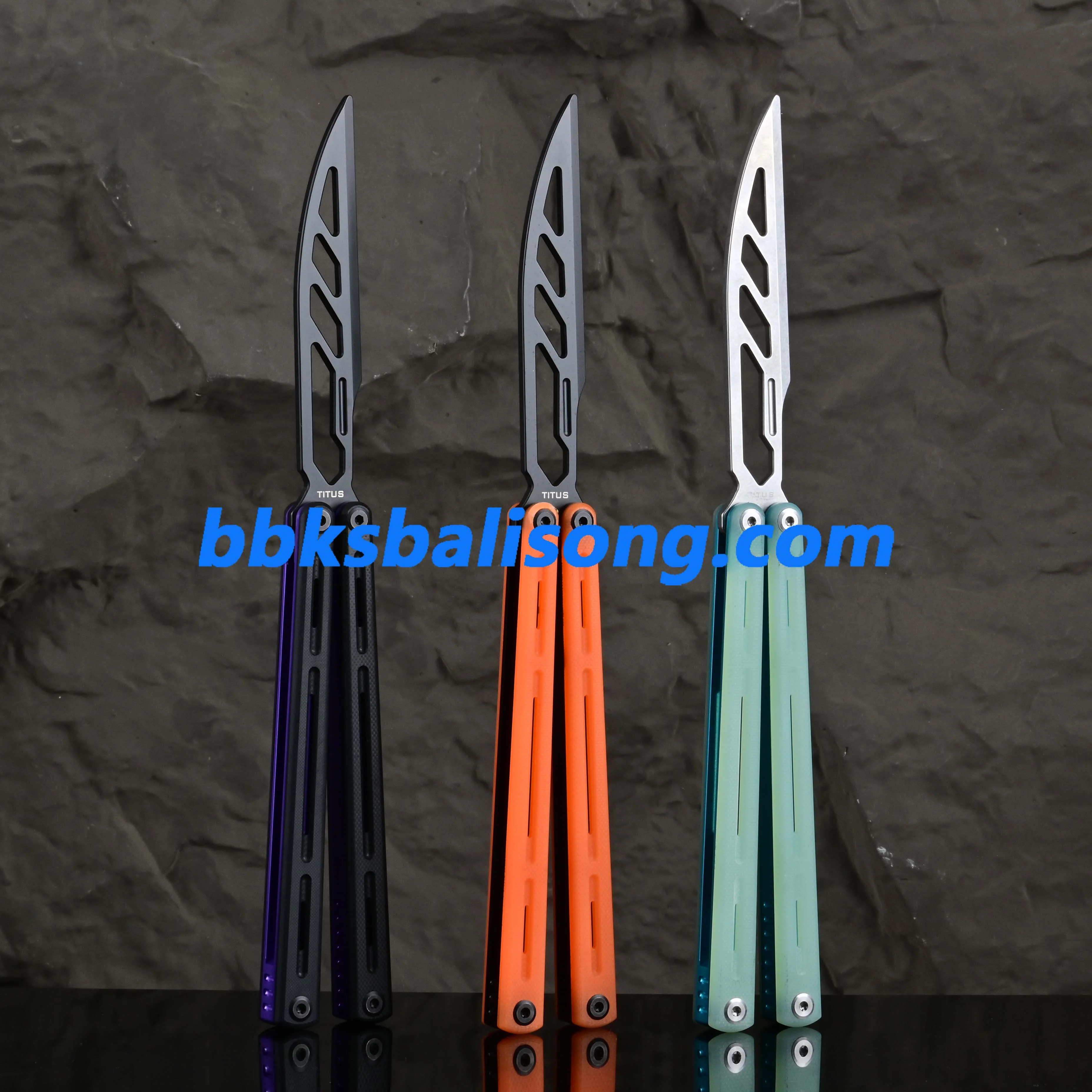 Titus Egrets Original Balisong G10+7075 Aluminum Handle Trainer - Image 17
