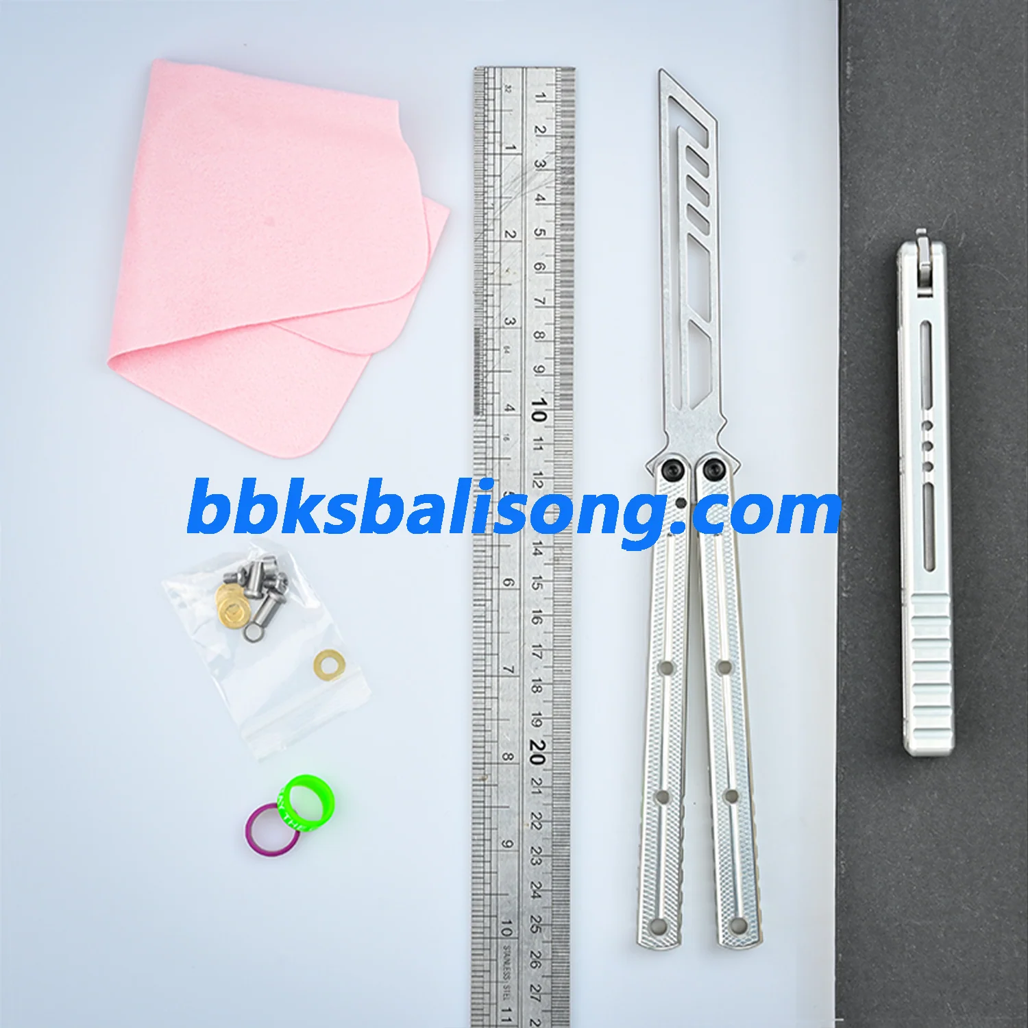 Titus Flow Channel Kraken V3 Balisong Clone 7075 Alunium Glossy Handle - Image 14