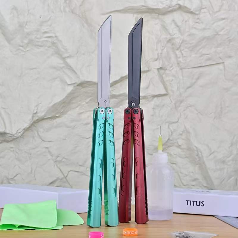 Titus Hex Balisong Clone 7075 Aluminum Handle Bushings System - Image 4