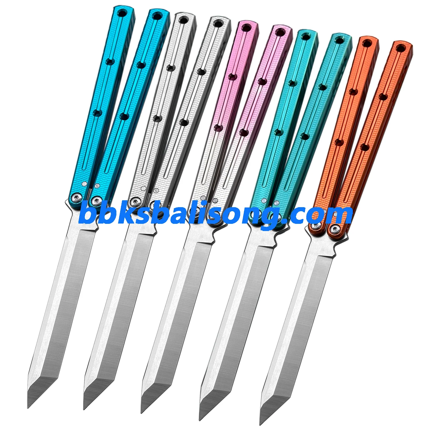 Titus Kraken V3 Balisong Clone 7075 Aluminum False Edge Blade - Image 11