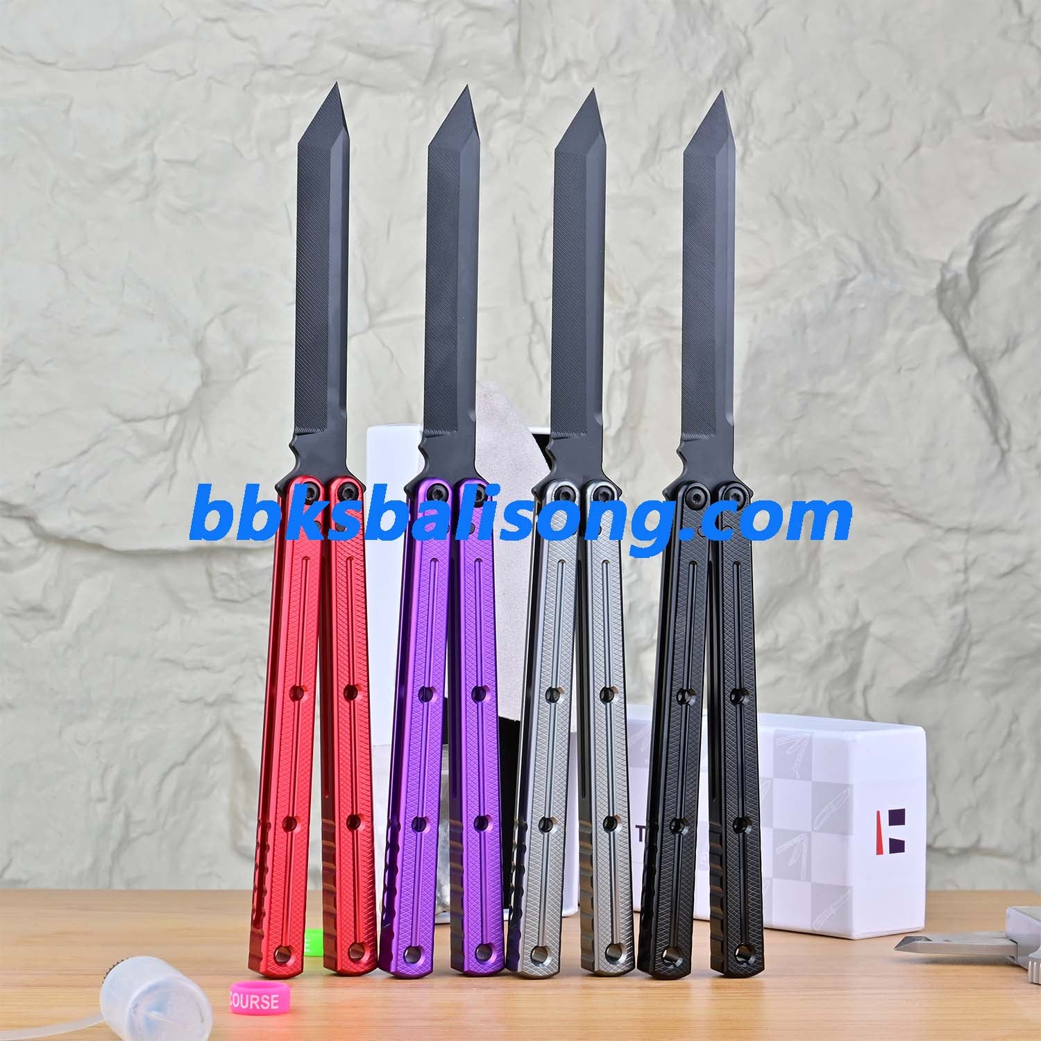 Titus Kraken V3 Balisong Clone 7075 Aluminum False Edge Blade - Image 3
