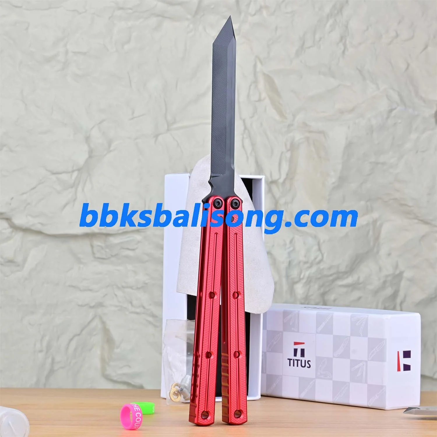 Titus Kraken V3 Balisong Clone 7075 Aluminum False Edge Blade - Image 39