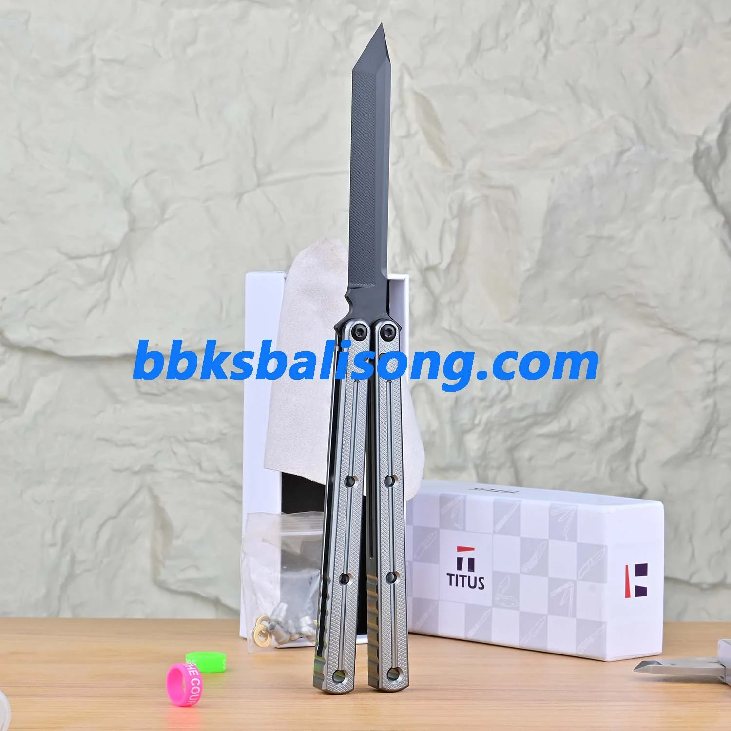 Titus Kraken V3 Balisong Clone 7075 Aluminum False Edge Blade - Image 40