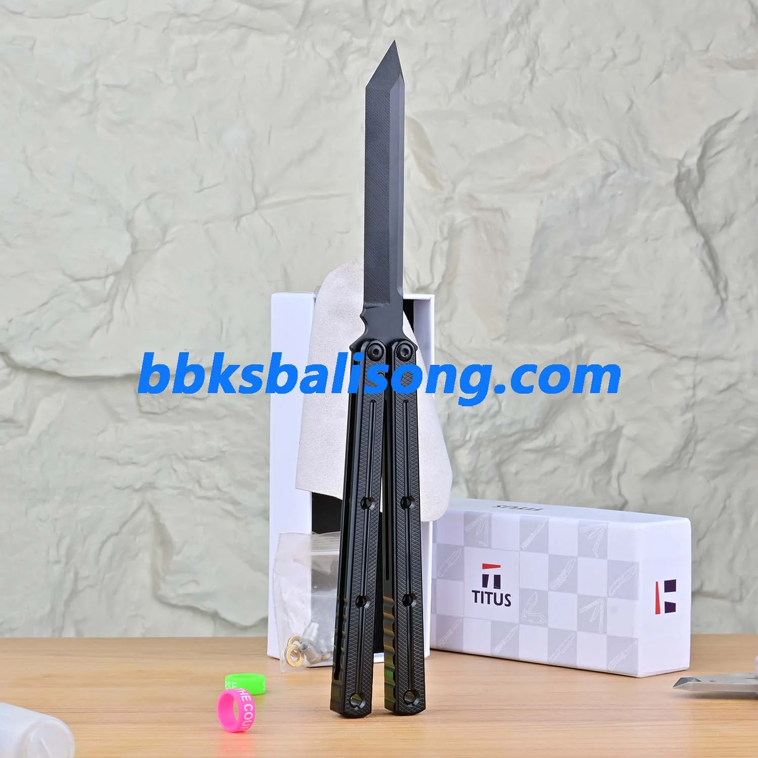 Titus Kraken V3 Balisong Clone 7075 Aluminum False Edge Blade - Image 41