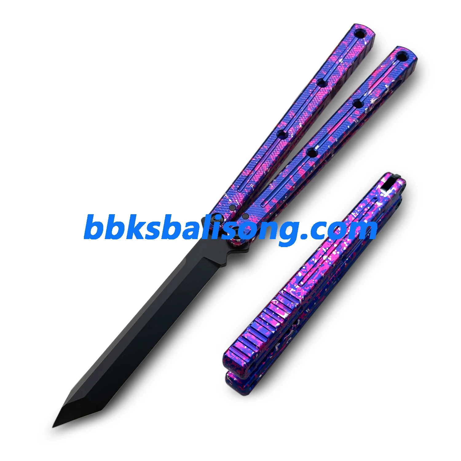 Titus Kraken V3 Balisong Clone 7075 Aluminum False Edge Blade - Image 48