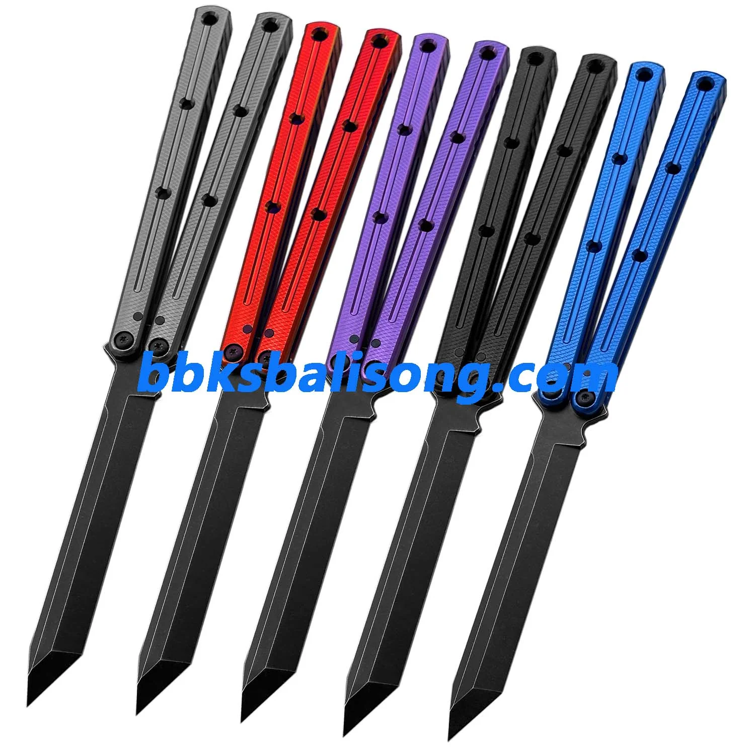 Titus Kraken V3 Balisong Clone 7075 Aluminum False Edge Blade - Image 5