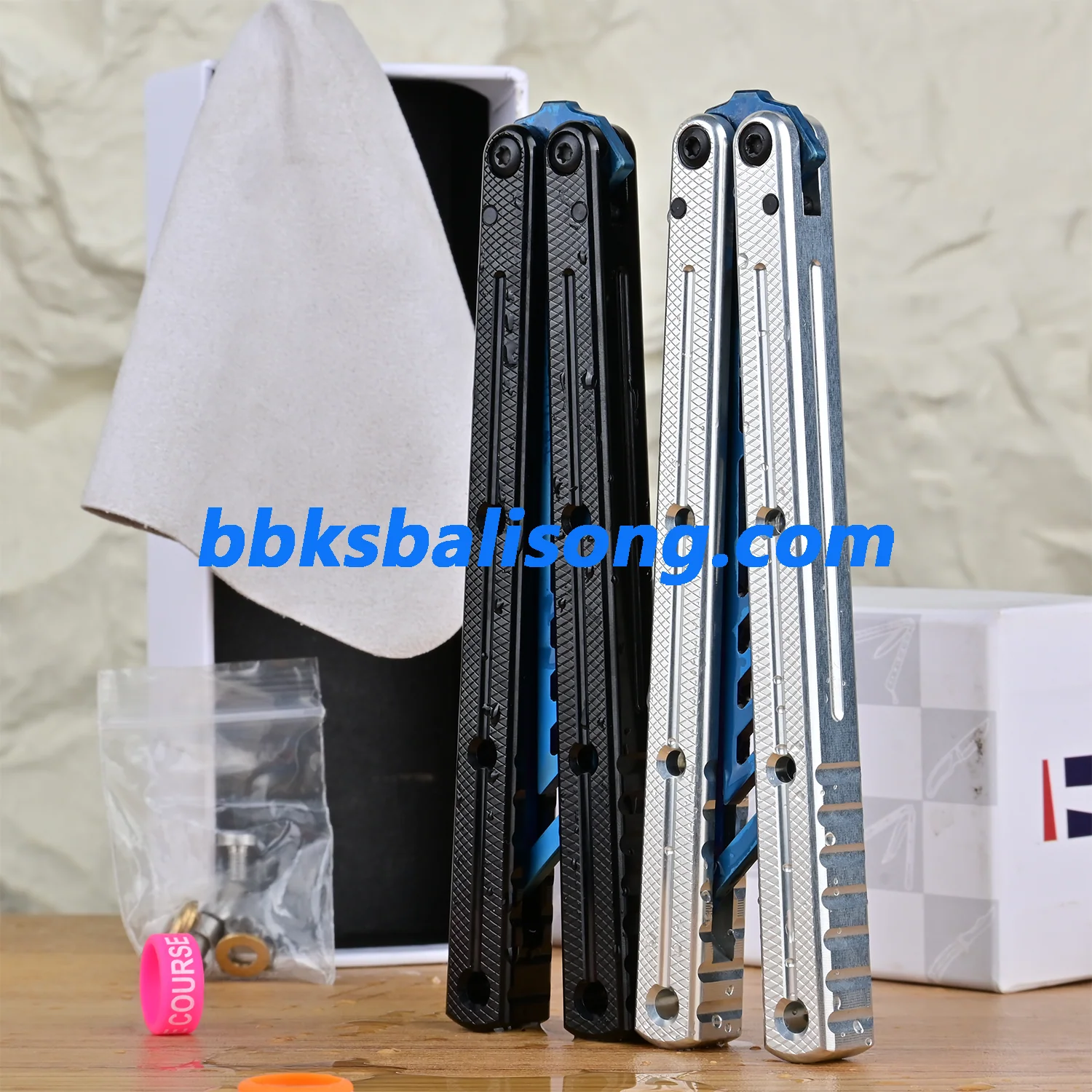 Titus Kraken V3 Balisong Clone 7075 Aluminum False Edge Blade - Image 8