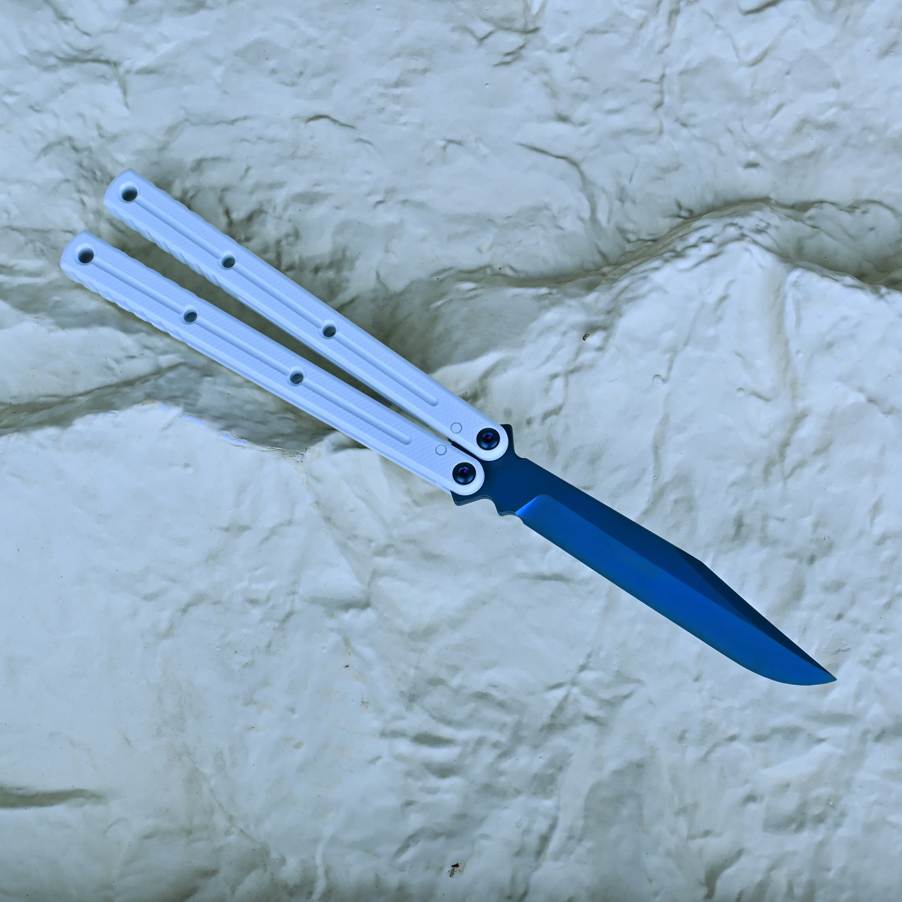Titus Kraken V3 Balisong Clone Ceramic Coating Handle Sapphire Blade - Image 7