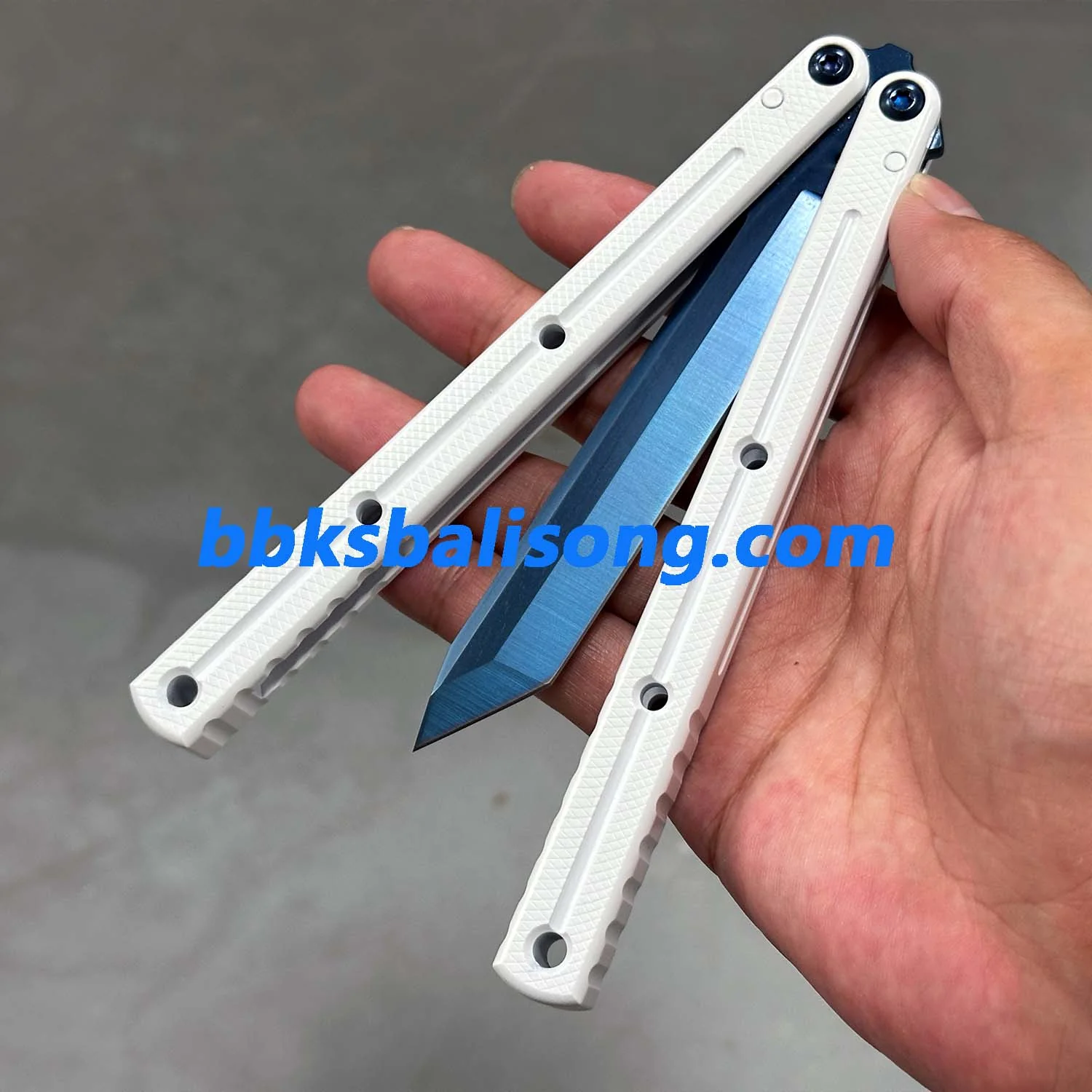 Titus Kraken V3 Balisong Clone Ceramic Coating Handle Sapphire Blade - Image 8