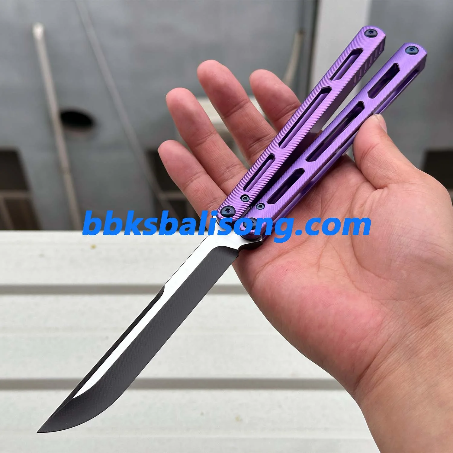 Titus Tsunami V4 Clone Balisong Trainer 7075 Aluminum Handle Bushing System - Image 8