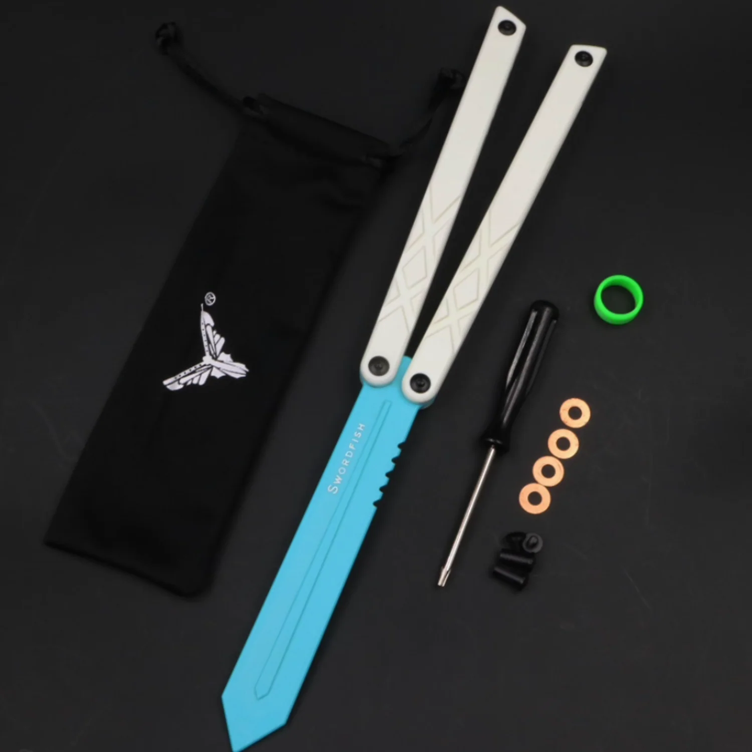 XDYY G10 Swordfish Balisong Clone G10 handle G10 blade Bushing System - Image 15