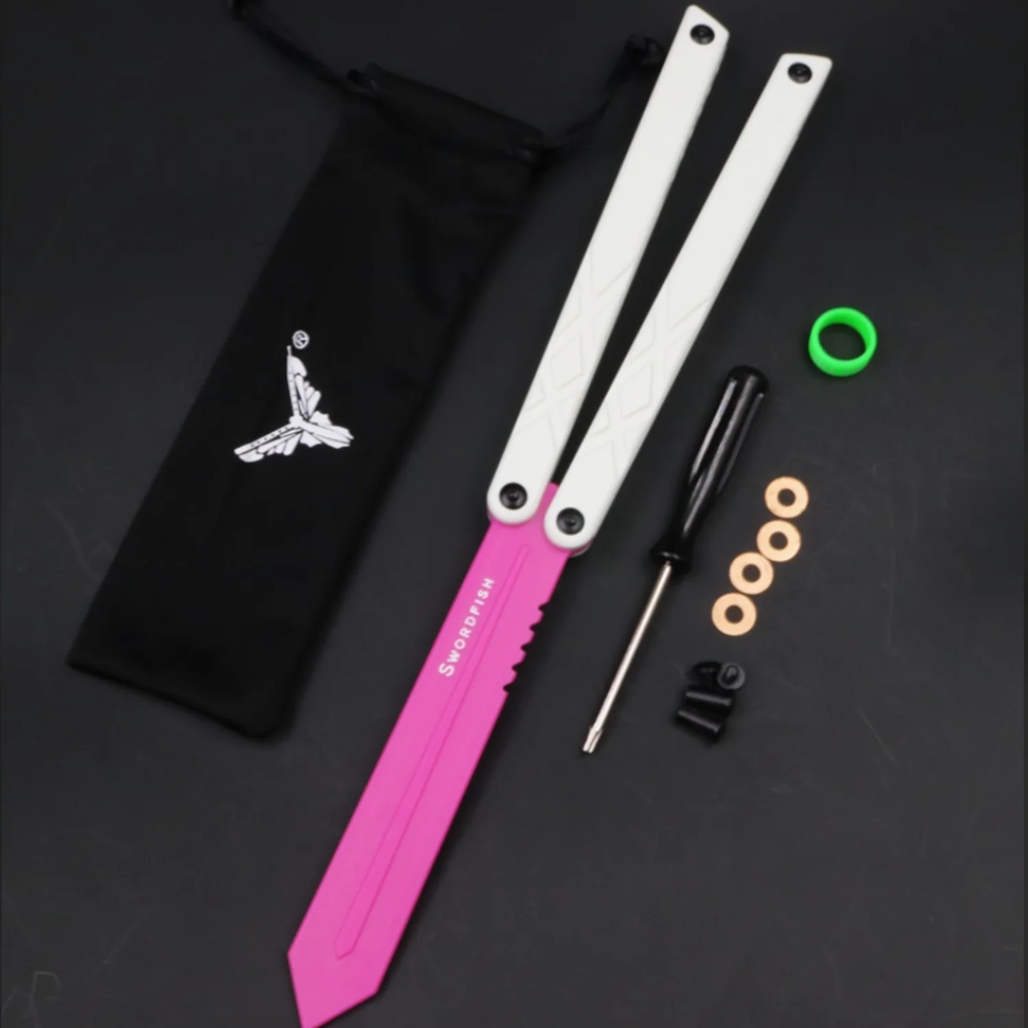 XDYY G10 Swordfish Balisong Clone G10 handle G10 blade Bushing System - Image 16