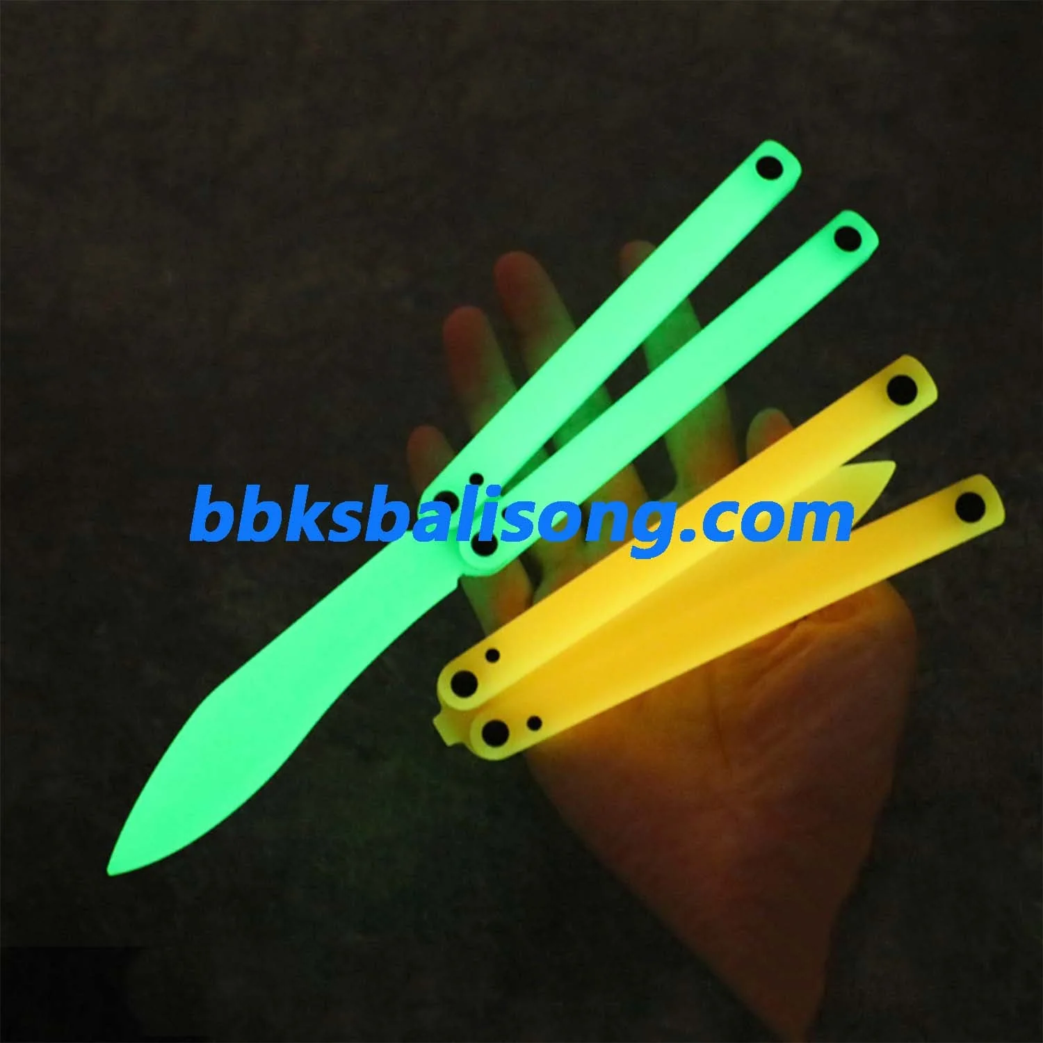 Yuppie Luminous Fluorescent Plastic Balisong - Image 3