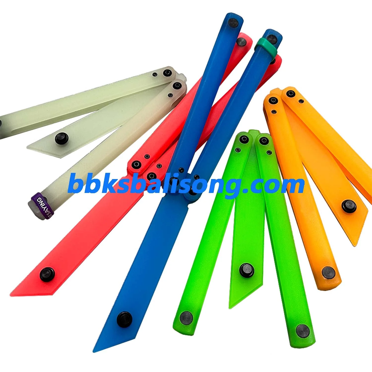 Yuppie Luminous Fluorescent Plastic Balisong - Image 4